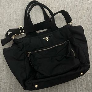 Authentic Prada Diaper Bag // Black & Gold !!